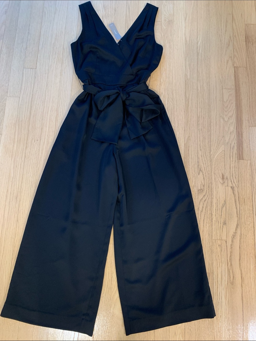 J. Crew Wide Leg V-Neck Sleeveless Jumpsuit Black Size 8 Tall New With Tag